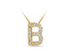 Yellow Gold and Diamond Letter 'B' Pendant