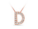 Rose Gold and Diamond Letter 'D' Pendant
