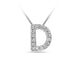 White Gold and Diamond Diamond Letter 'D' Pendant