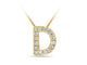 Yellow Gold and Diamond Letter 'D' Pendant