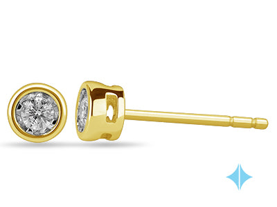 Yellow Gold and Diamond Miracle Stud Earrings